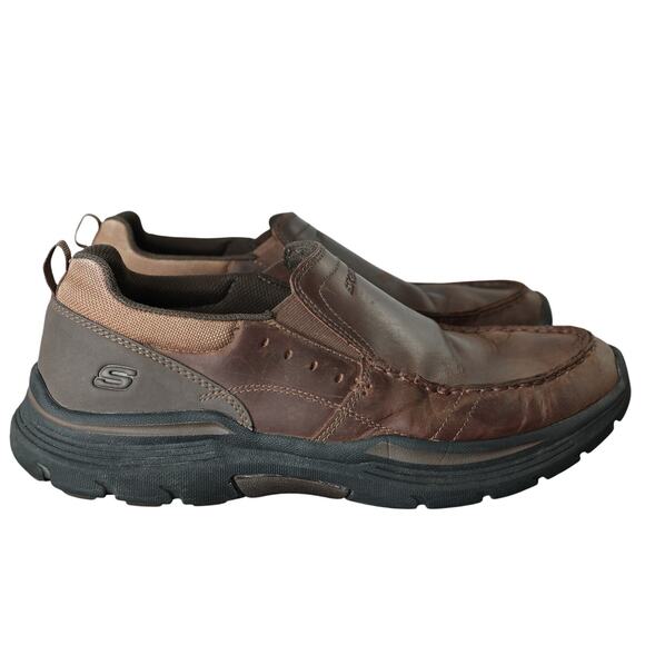 Men's Brown Leather Skechers Expended Seveno Loafer - US 10 - Picture 6 of 8
